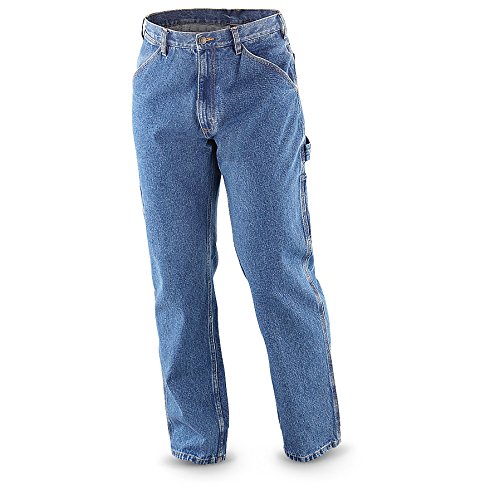 Guide Gear Men's Flannel-Lined Carpenter Jeans, Stonewash, W36 L34 ...