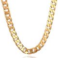 18K Plated Men Gold Chain Necklace Figaro Punk Style Jewelry,0.5inch width -...