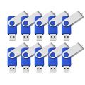 20PCS 2GB USB2.0 Flash Drive Memory Stick Pen Drive Swivel Design Blue