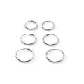 3-Pairs Cartilage/Nose/Lips Sterling Silver 925 Small Endless Hoop Earrings 10mm, 12mm, 14mm