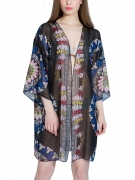 Captivating Hollow Out Printed Kimono