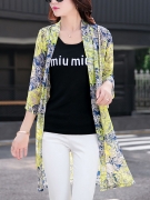 Excellent Collarless Hollow Out Printed Kimono