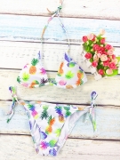 Halter Pineapple Printed Triangel Bikini