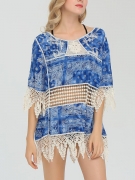 Round Neck Patchwork Lace Tunic