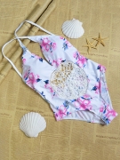Crochet  Floral Hollow Out One Piece