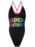 Colorful Letters Halter One Piece