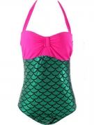 Halter Fish Scale Printed One Piece