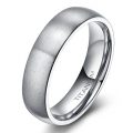 6mm Unisex Tungsten / Titanium Ring Brushed Dome Wedding Bands Comfort Fit...