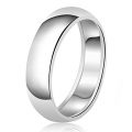 8mm Classic Sterling Silver Plain Wedding Band Ring, Size 10