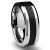 8MM Men’s Titanium Ring Wedding Band Black Carbon Fiber Inlay and Beveled Edges [Size 11]