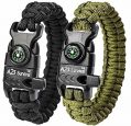 A2S Protection Paracord Bracelet K2-Peak – Survival Gear Kit with Embedded Compass,...