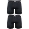 adidas Men's Sport Performance Climalite Boxer Brief Underwear (2 Pack), Black, Medium/Waist Size 32-34