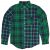 American Eagle Men’s Long Sleeve Patchwork Button Down Shirt Green Plaid (Small)