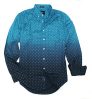 American Eagle Men's Seriously Soft Button Down Print Shirt (Medium, Teal Flower 395)