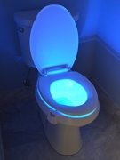 Automatic Motion Sensor Toilet Night Light by LIGHTBOWL, Modern Elegant Design With Relaxing 8-Color LED Light, For Gift, Party, Housewarming, Graduation, Wedding, Retirement, Potty Training