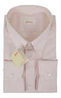 brioni Pink Cotton Slim Fit Dress Shirt Size 44 EU 17.5 US