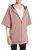 BURBERRY Women’s Check Trim Cotton Short Sleeve Hoodie in Dusty Mauve