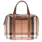 Burberry Women’s Small Alchester in House Check and Leather Tan