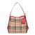 Burberry Women’s Small Canter in Horseferry Check and Leather Beige Red Trim