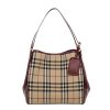 Burberry Women's Small Canter in Horseferry Check and Leather Beige Wine