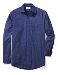 Buttoned Down Men's Classic Fit Spread-Collar Pattern, Navy/Blue Geo, XL 34/35
