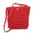Cappelli Women’s Crocheted Crossbody Handbag with Beaded Strap, Red.