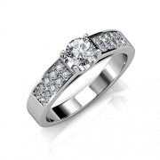 8MM Tungsten Carbide 14K White Gold Inlay Wedding Band Ring Sz 12.0