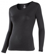 ColdPruf Women’s Platinum Dual Layer Long Sleeve Crew Neck Top, Black, Small