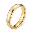 Couples 6mm/4mm 18K Gold-tone Domed High Polished Plain Tungsten Wedding Ring Band...