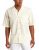 Cubavera Men’s Long Sleeve Ramie & Rayon Guayabera Shirt, Natural Linen, Large.