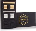 Cufflinks and Tie Clip Set - 3 Couples - Gift Box (Gold...
