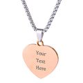 Custom Stainless Steel Pendant Necklace with Personalized Engraving 3 Shapes and 9...
