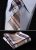 Dan Smatree Brown Blue Stripe 3.4″Silk Woven Men Tie Necktie Handkerchief Set