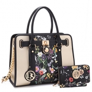 DASEIN Womens Top Handle Satchel Handbags Designer Tote Purse Shoulder Bag Faux Leather Padlock Briefcase Laptop Bag.