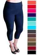 Evfalia Plus Size Buttery Soft Premium Quality Capri Leggings, Best Selling Pants For Women (Navy Yoga Waist)