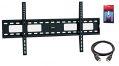 Extra Slim Flat TV Wall Mount Bracket + High Speed HDMI Cable for Samsung UN50MU6300 Super Low 1.4