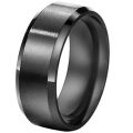 FANSING Costume Jewelry Christmas Gift 8mm Stainless Steel Black Rings Wedding Bands...