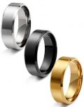 FIBO STEEL 8MM Stainless Steel Rings for Men Promise Wedding Band Ring...
