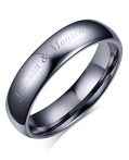 Free Engraving-Personalized His Hers Domed Plain Simple Tungsten Carbide Wedding Promise Engagement...