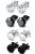 FUNRUN JEWELRY 4 Pairs Stainless Steel Stud Earrings for Men Women CZ Round Earrings Black 7mm
