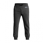 GAP Men’s Fleece Logo Sweatpants (Dark Grey, Large)