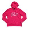 GAP Womens Fleece Arch Logo Pullover Hoodie (Bright Pink, X-Small)