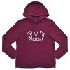 GAP Womens Fleece Arch Logo Pullover Hoodie (M, Maroon)