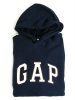 GAP Womens Fleece Arch Logo Pullover Hoodie (Navy, Medium)