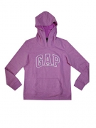 GAP Womens Fleece Arch Logo Pullover Hoodie (S, Light Purple)