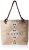 Gottex Women’s Acapulco Embroidered Cotton Jute Bag With Braided Leather Handles, Natural/White, One Size.