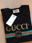 Gucci Polo Shirt, Mens Gray Short Sleeve Polo T- Shirt GG Print All Sizes (S)