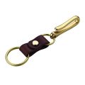 Handmade Genuine Leather Keychain - Solid Brass Hardward Belt Clip Key Ring...