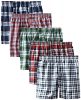 Hanes Men's 5-Pack FreshIQ Tartan Boxer with Inside Exposed Waistband, Assorted, Large