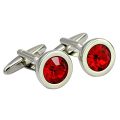 high end exquisite simple diamond cut surface red crystal cufflinks for men...